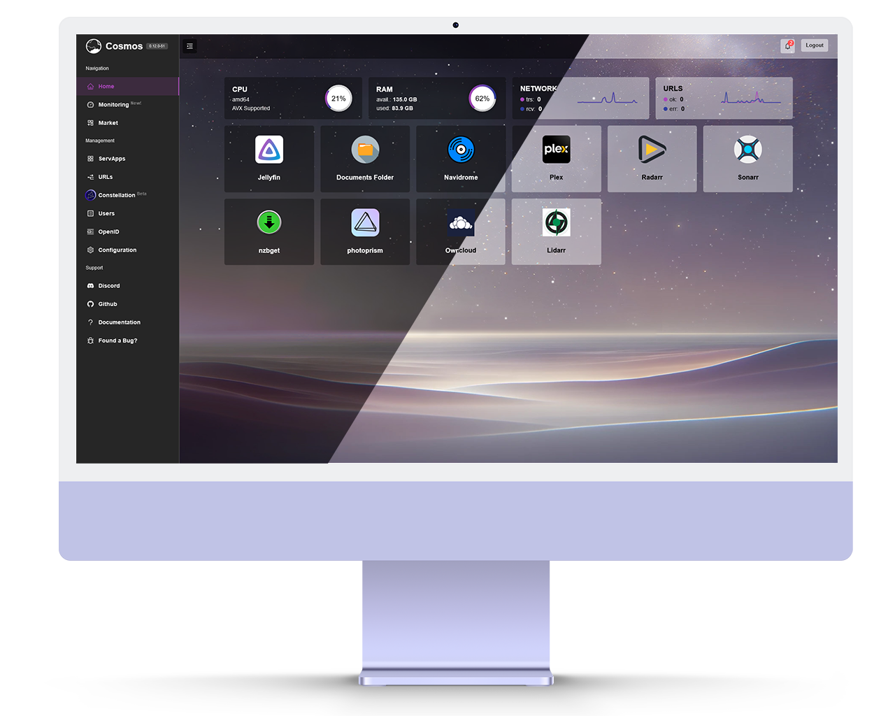 Cosmos Cloud dashboard interface